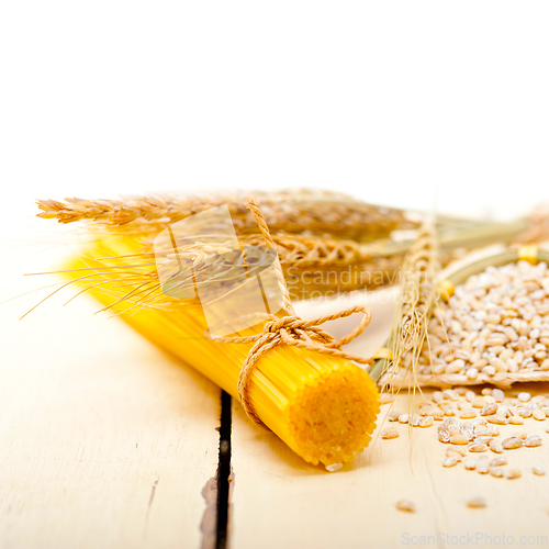 Image of organic Raw italian pasta and durum wheat