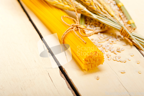 Image of organic Raw italian pasta and durum wheat