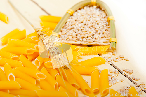 Image of Italian pasta penne with wheat