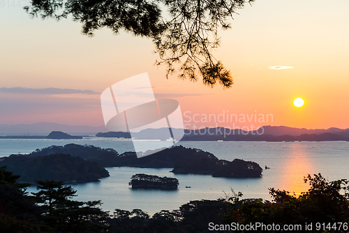 Image of Matsushima during sunrise