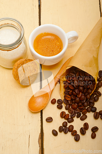 Image of espresso coffee and beans