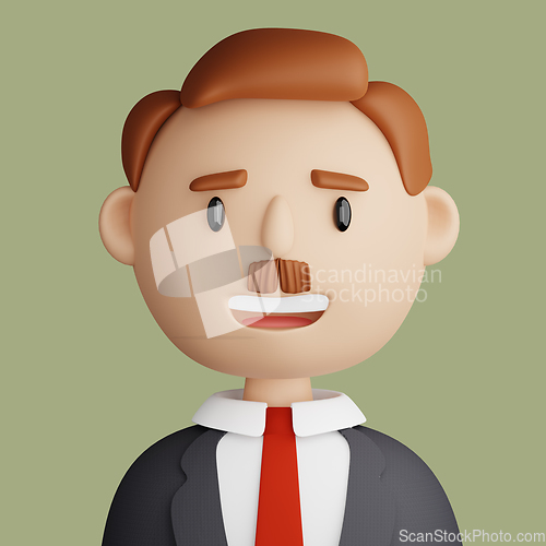 Image of 3D cartoon avatar of smiling man