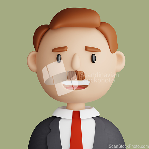 Image of 3D cartoon avatar of smiling man