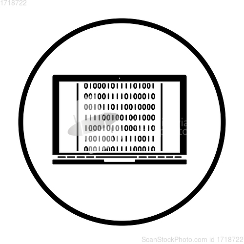 Image of Laptop With Binary Code Icon