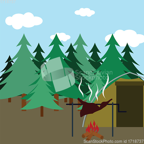 Image of Hunting in fir forest