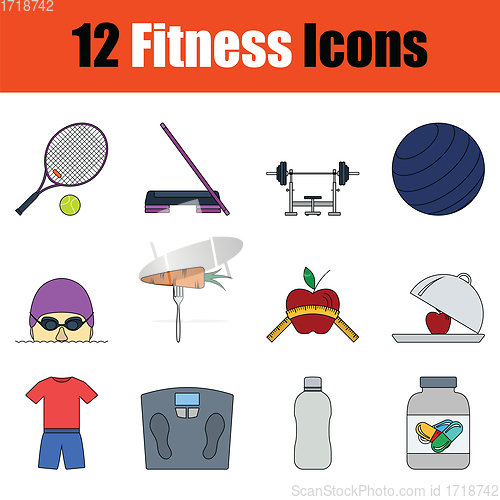 Image of Fitness icon set