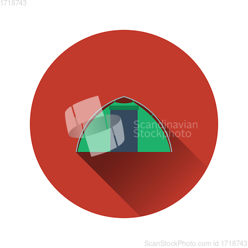 Image of Flat design icon of touristic tent