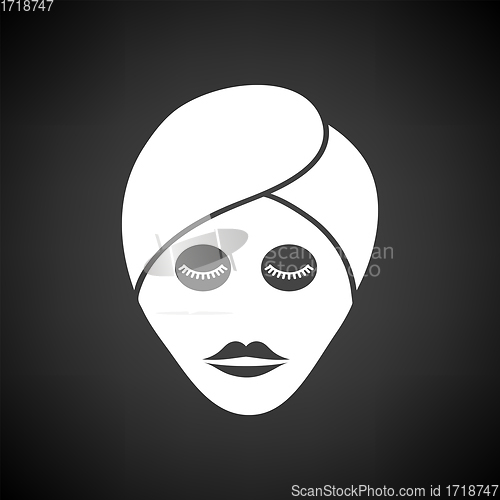 Image of Woman Head With Moisturizing Mask Icon