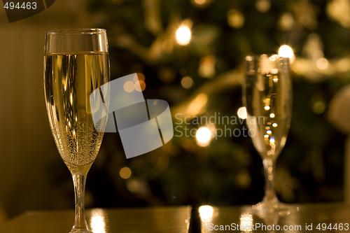 Image of christmas champagne flutes