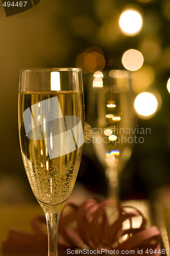 Image of champagne at christmas