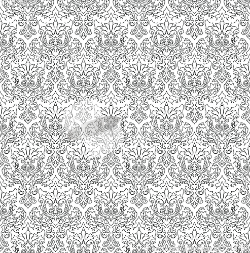 Image of Damask Seamless Outline Pattern