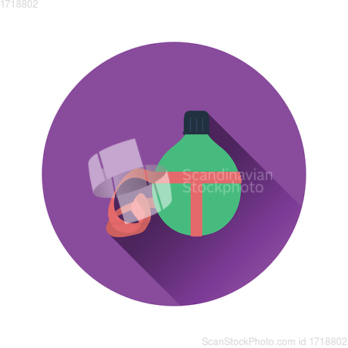 Image of Flat design icon of touristic flask 