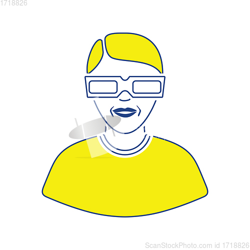 Image of Man with 3d glasses icon