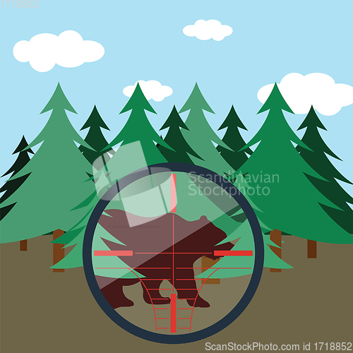 Image of Hunting in fir forest