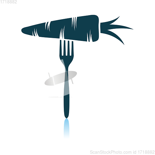 Image of Diet Carrot On Fork Icon