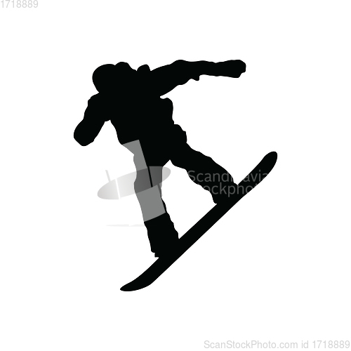 Image of Snowboarder man silhouette