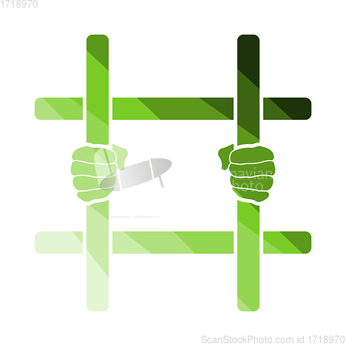 Image of Hands Holding Prison Bars Icon