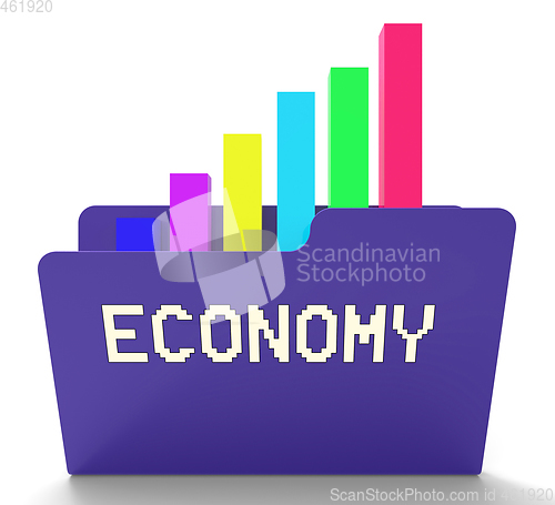 Image of Economy File Shows Macro Economics 3d Rendering