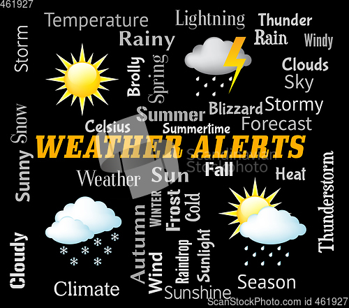 Image of Weather Alerts Shows Forecast Warning And Update