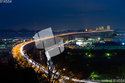 Image of Great Seto Bridge at night