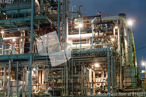Image of Oil and gas industry at night