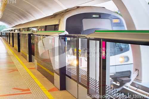 Image of Train lrt subway station. Singapore