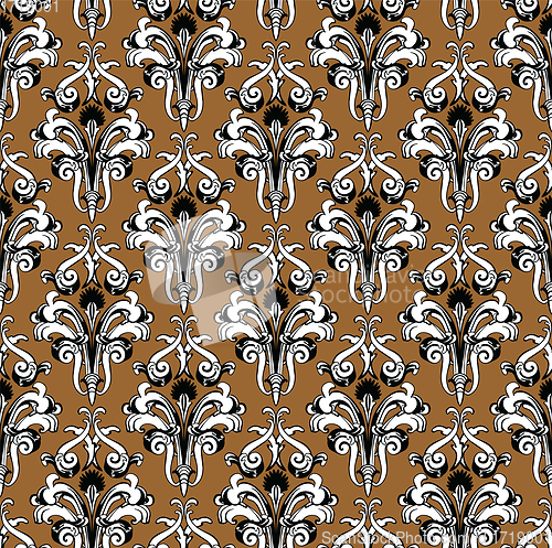 Image of Damask Seamless Outline Pattern