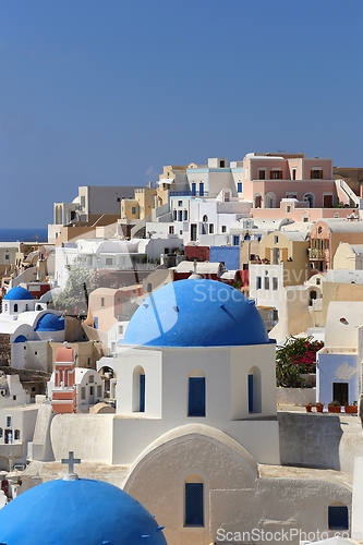 Image of Beautiful view of Oia village on Santorini, Greece