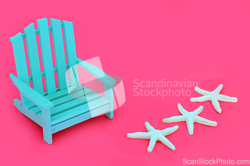 Image of Relaxing Trendy Chair with Starfish on Vivid Pink