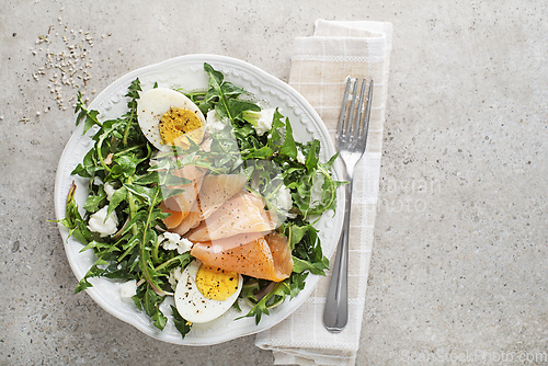 Image of Salad salmon dandelion