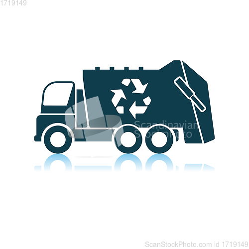 Image of Garbage Car With Recycle Icon