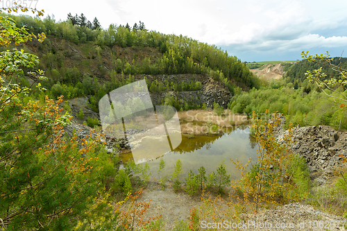 Image of abandoned flooded quarry, Czech republic