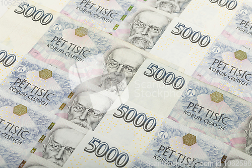 Image of czech banknotes crowns background