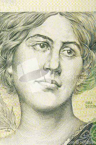 Image of Ema Destinova on czech banknote