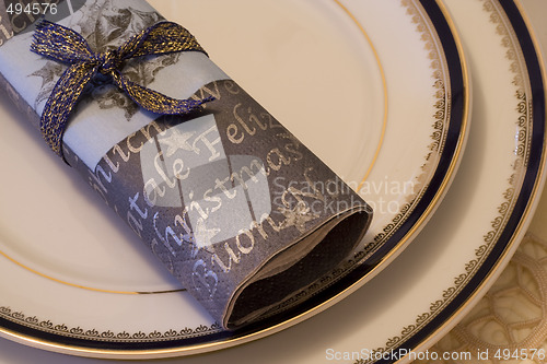 Image of Christmas table detail