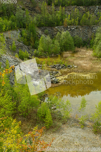 Image of abandoned flooded quarry, Czech republic