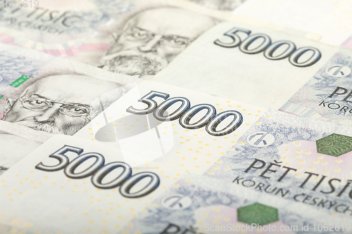 Image of czech banknotes crowns background