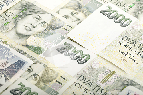 Image of czech banknotes crowns background