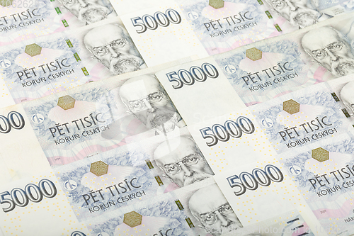 Image of czech banknotes crowns background