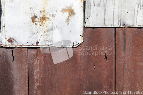 Image of old rusty metal sheets
