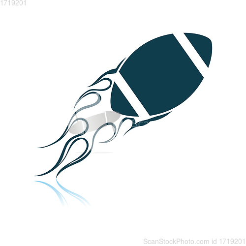 Image of American Football Fire Ball Icon