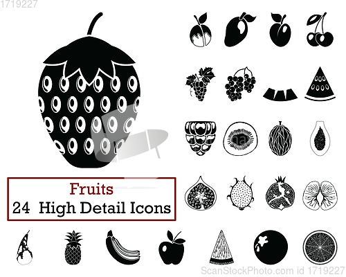 Image of Set of 24  Fruit Icons