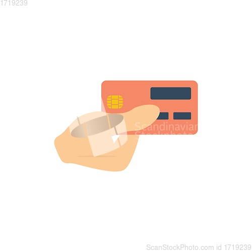 Image of Hand holding credit card icon