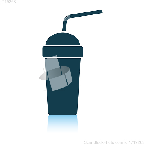 Image of Disposable soda cup and flexible stick icon