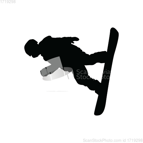 Image of Snowboarder man silhouette