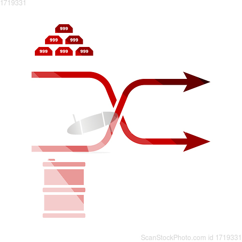 Image of Gold And Oil Comparison Chart Icon