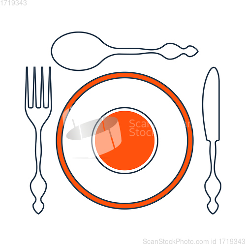 Image of Icon Of Silverware And Plate