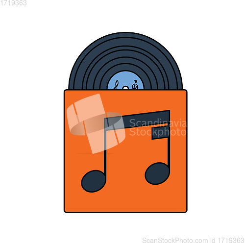 Image of Vinyl record in envelope icon