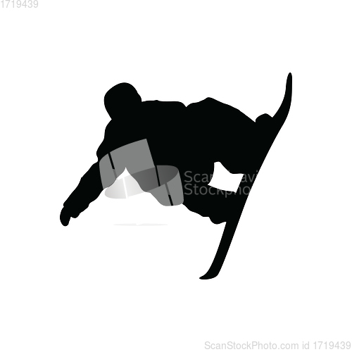 Image of Snowboarder man silhouette