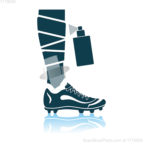Image of Soccer Bandaged Leg With Aerosol Anesthetic Icon